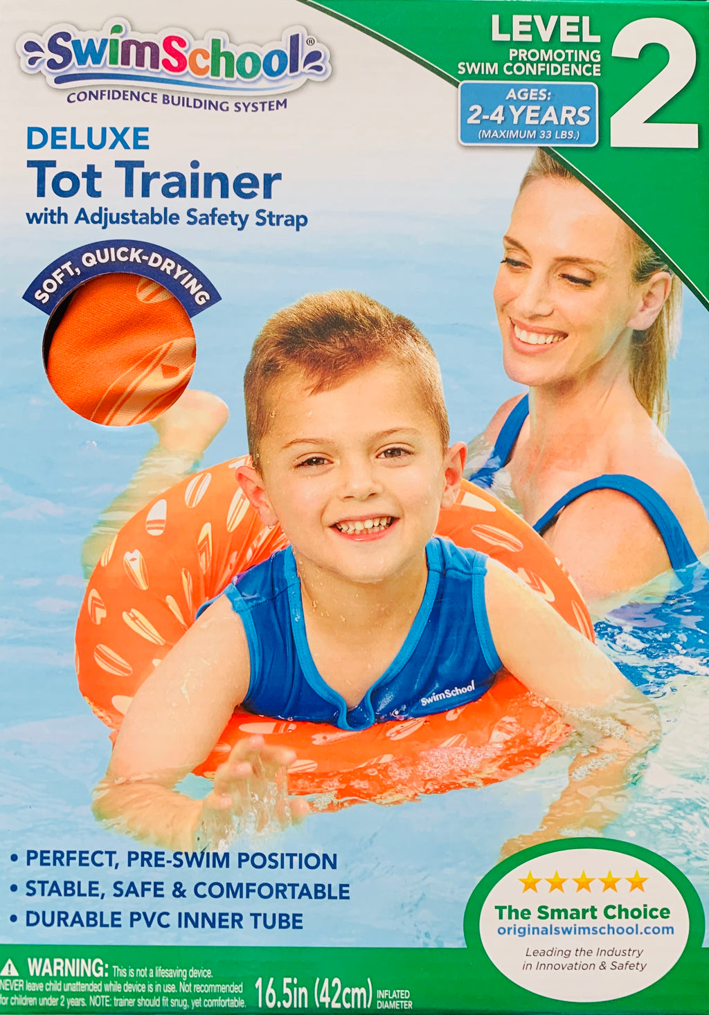 Deluxe Tot Trainer with Adjustable Safety Strap, Orange