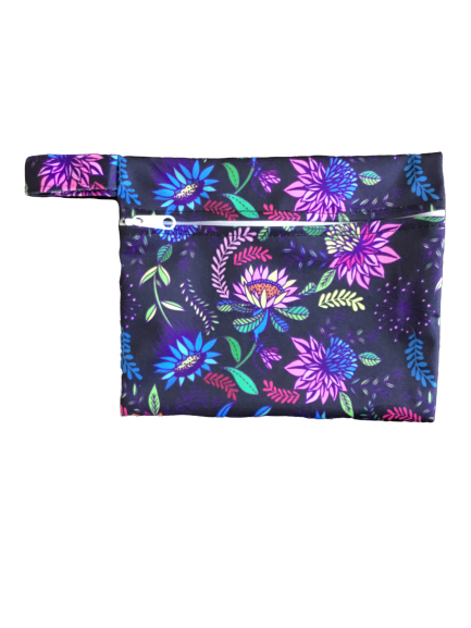 Mini Wet Bag, Purple Flowers